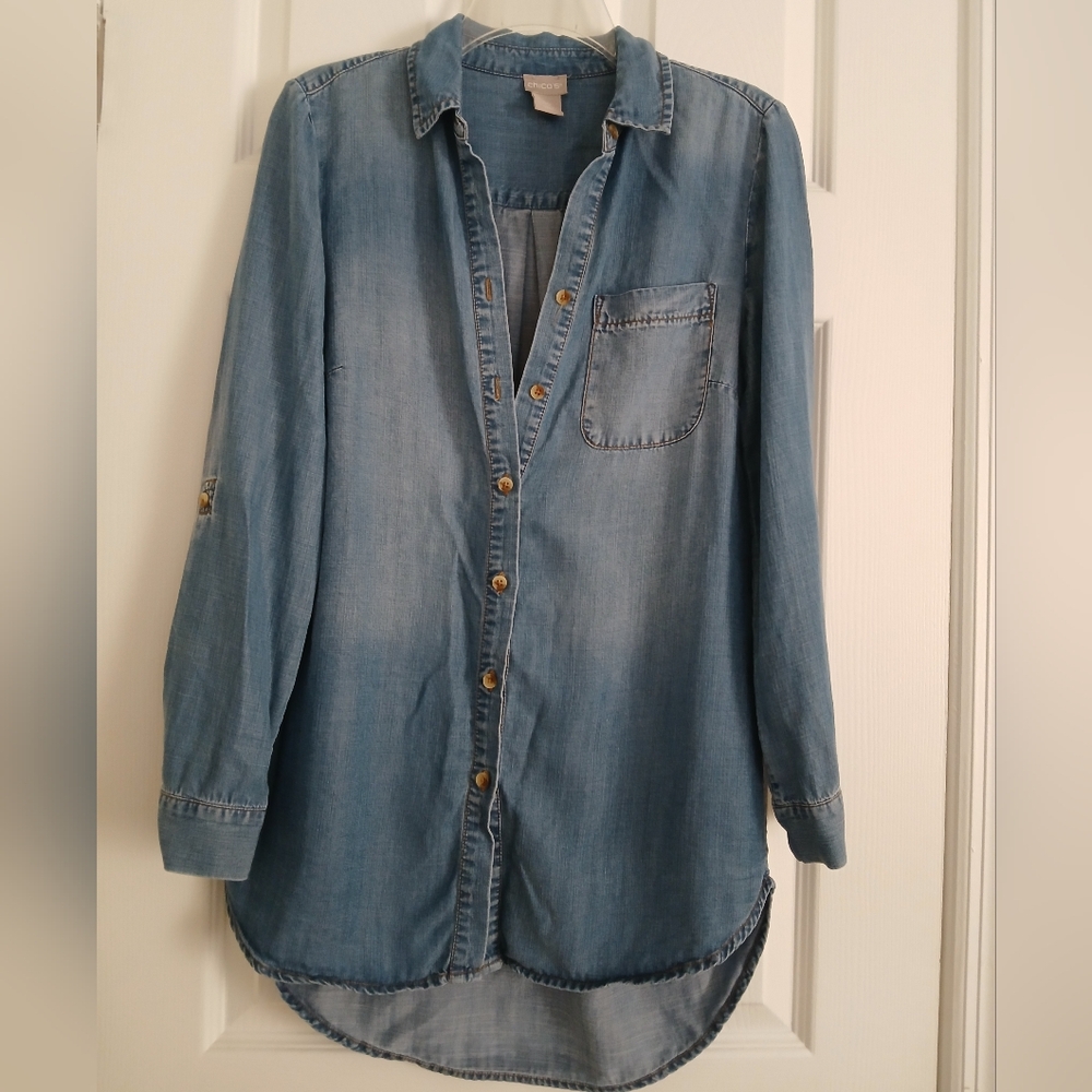 Chico's Blue Denim Top
